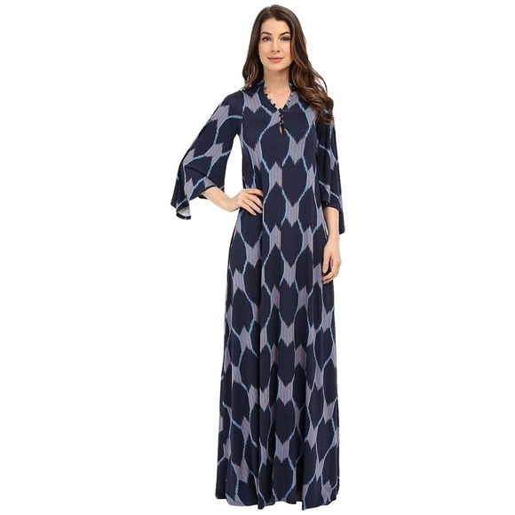 Rachel Pally Women's Rosaleen Jersey Maxi Dress Retro 70’s Inspired Boho Hippie - Picture 1 of 15